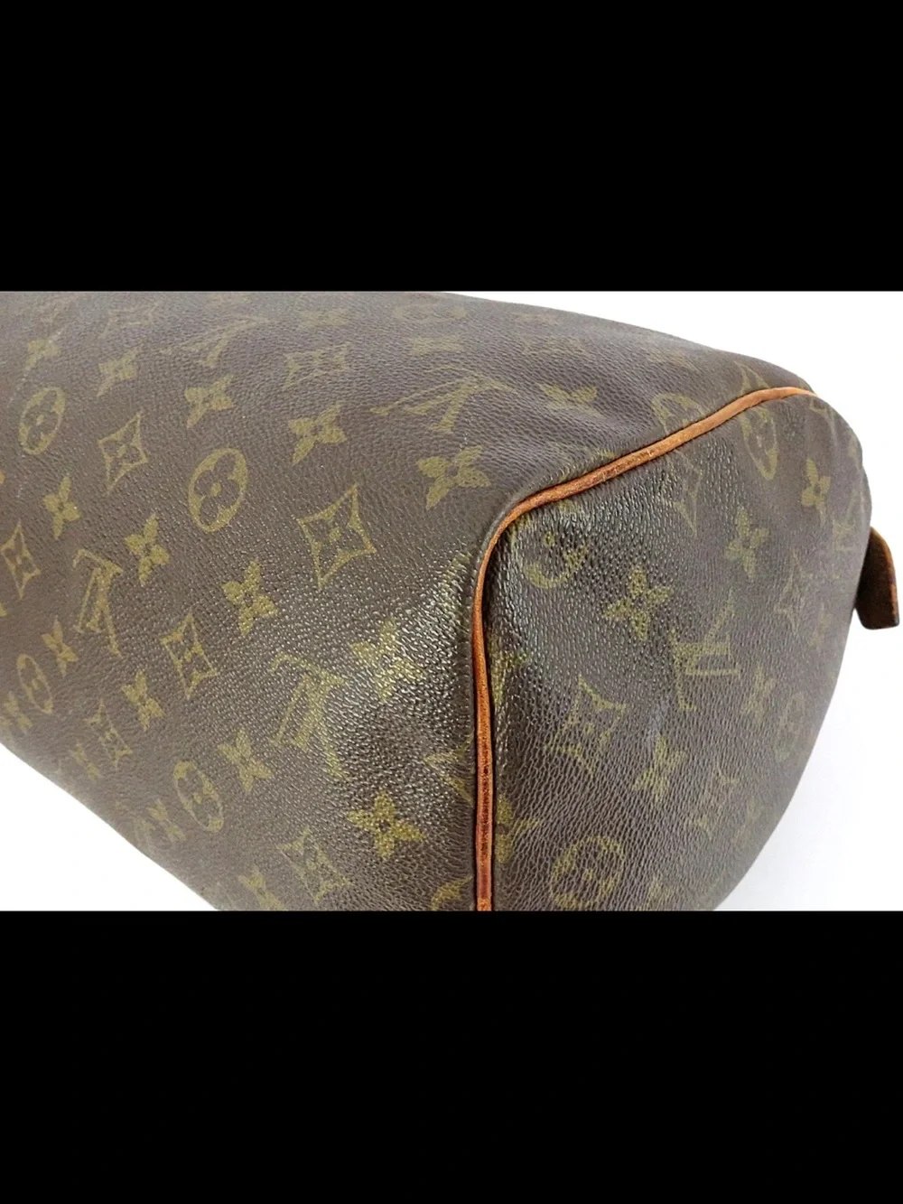 Louis Vuitton Brown Monogram Canvas Satchel with Tan Leather Trim